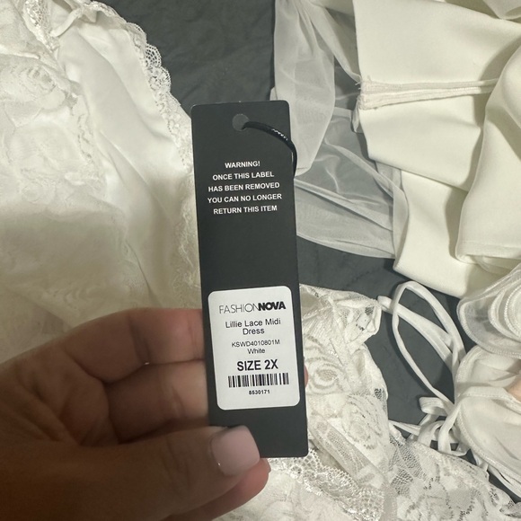 White Lace Midi Dress - Picture 4 of 4